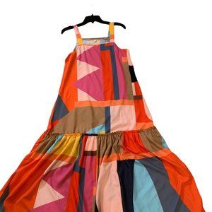 Boho Maxi Dress Multicolor Geometric Shape (Small)
